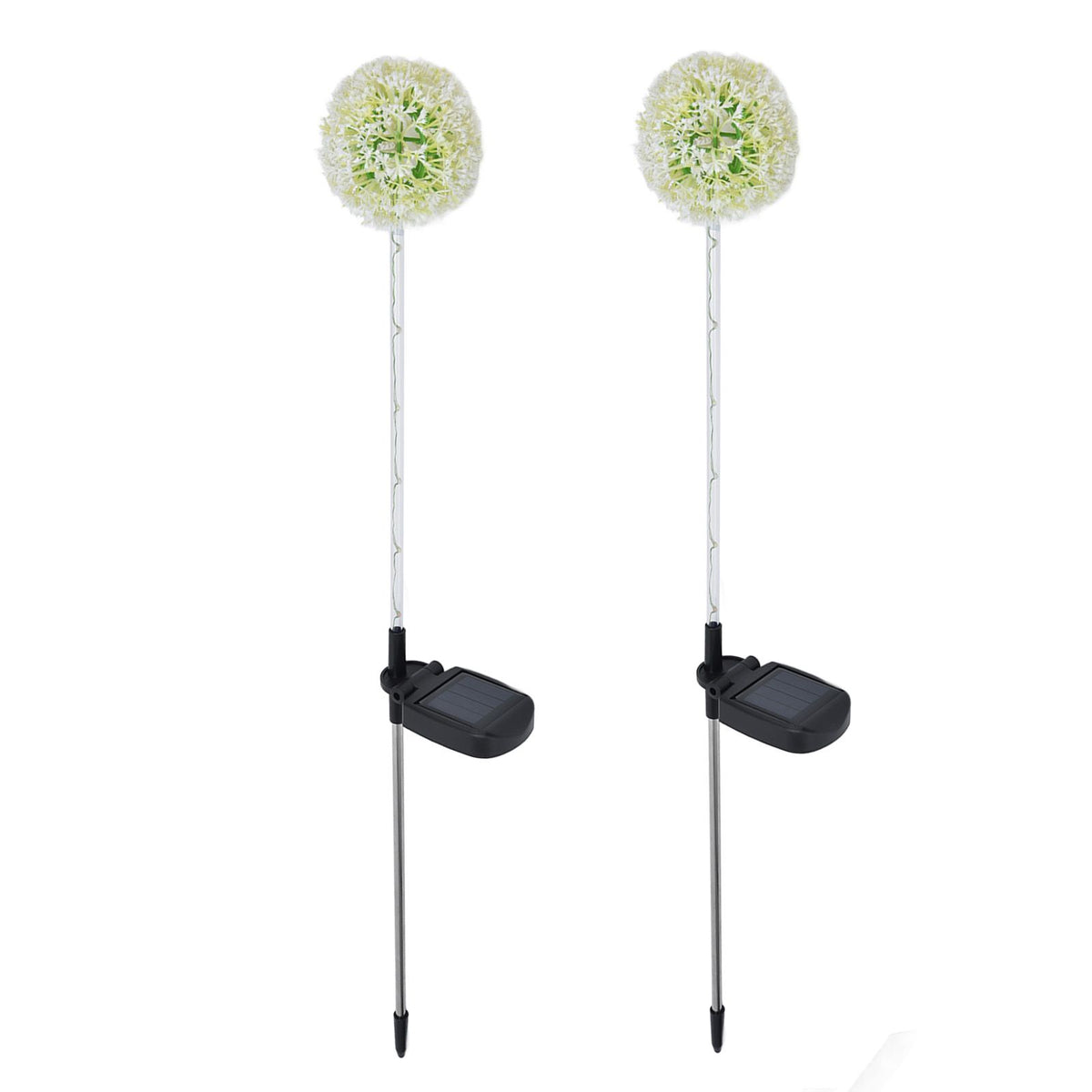 2set Solar Dandelions Garden Lights 6LED Colorful Outdoor Lawn Lamp for Patio Yard Balcony6LED White(2pcs)