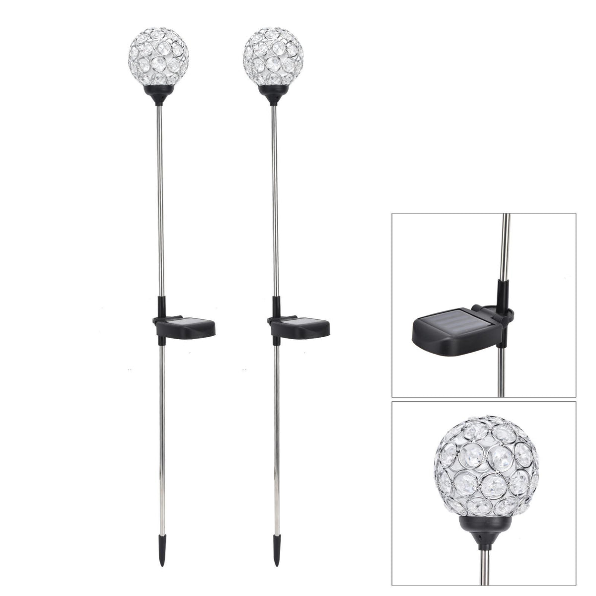 Solar Garden Lights Outdoor LED Globe Lamp Color Changing IP65 Waterproof for Pathway Lawn Courtyard Balcony