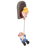 Garden Tree Gnome Statue Resin Colorfast Tree Climbing Elf Sculpture for Yard Outdoor - Front View