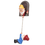 Garden Tree Gnome Statue Resin Colorfast Tree Climbing Elf Sculpture for Yard Outdoor - Side View