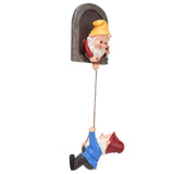 Garden Tree Gnome Statue Resin Colorfast Tree Climbing Elf Sculpture for Yard Outdoor - Close-Up Angle