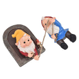 Garden Tree Gnome Statue Resin Colorfast Tree Climbing Elf Sculpture for Yard Outdoor