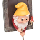 Garden Tree Gnome Statue Resin Colorfast Tree Climbing Elf Sculpture for Yard Outdoor