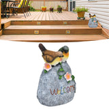 Double Sparrow Welcome Sculpture Cute Simulation Resin Ornament for Outdoor Home Garden Yard - Extra Image