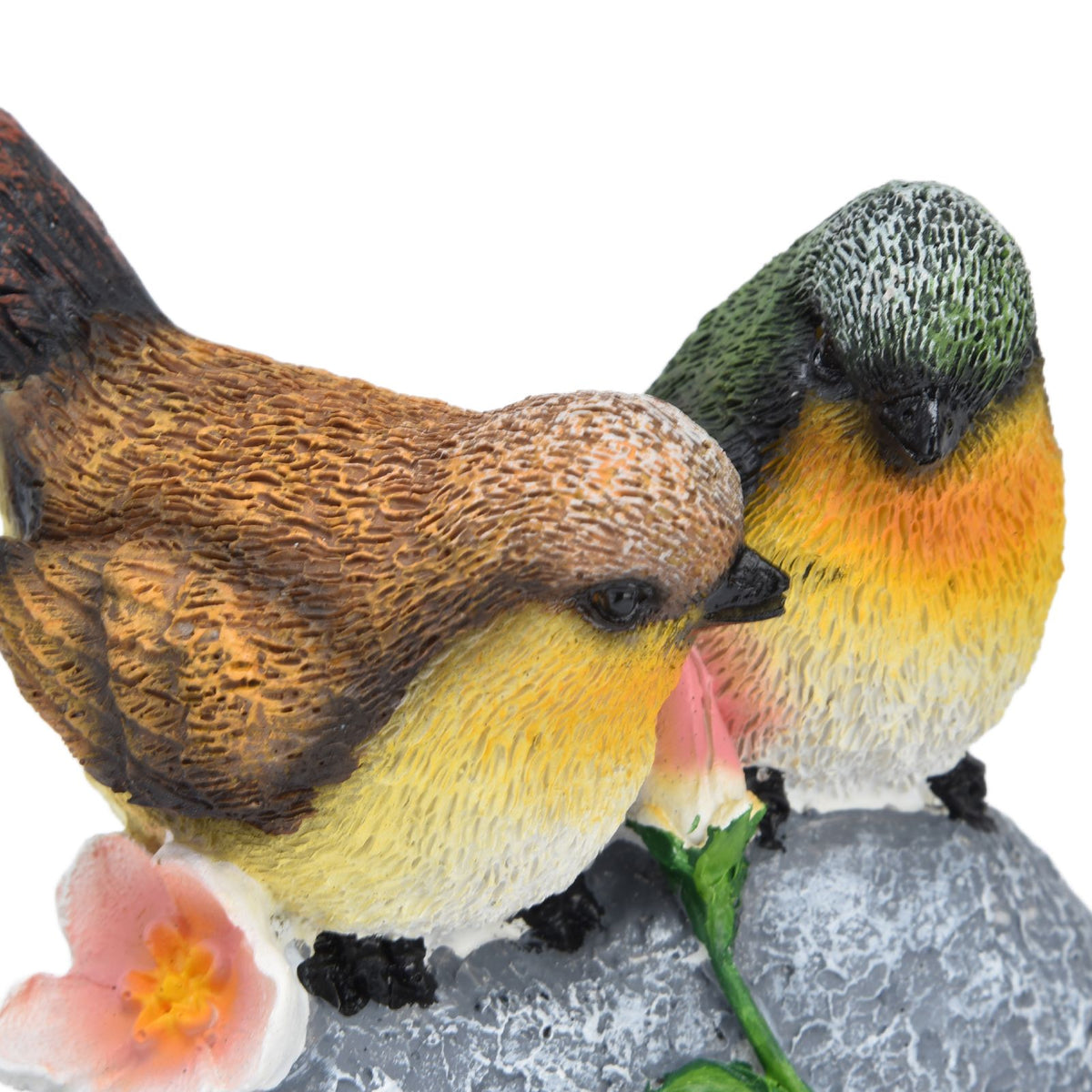 Double Sparrow Welcome Sculpture Cute Simulation Resin Ornament for Outdoor Home Garden Yard