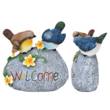 Bird Garden Decor Resin Animal Garden Figurines Welcome Sign Sculptures Statues for Yard Patio Lawn
