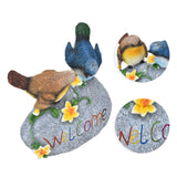 Bird Garden Decor Resin Animal Garden Figurines Welcome Sign Sculptures Statues for Yard Patio Lawn - Extra Image