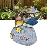 Bird Garden Decor Resin Animal Garden Figurines Welcome Sign Sculptures Statues for Yard Patio Lawn