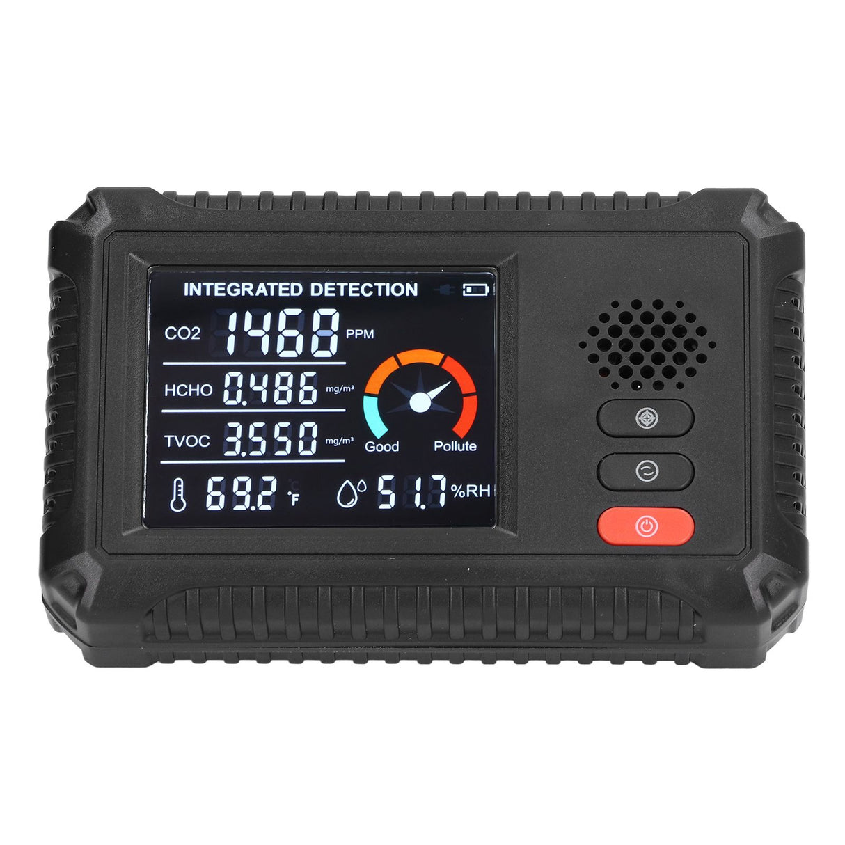 Air Quality Detector 5 in 1 Real Time Environmental Assessment Monitor for HCHO TVOC CO2 Temperature Humidity Detection