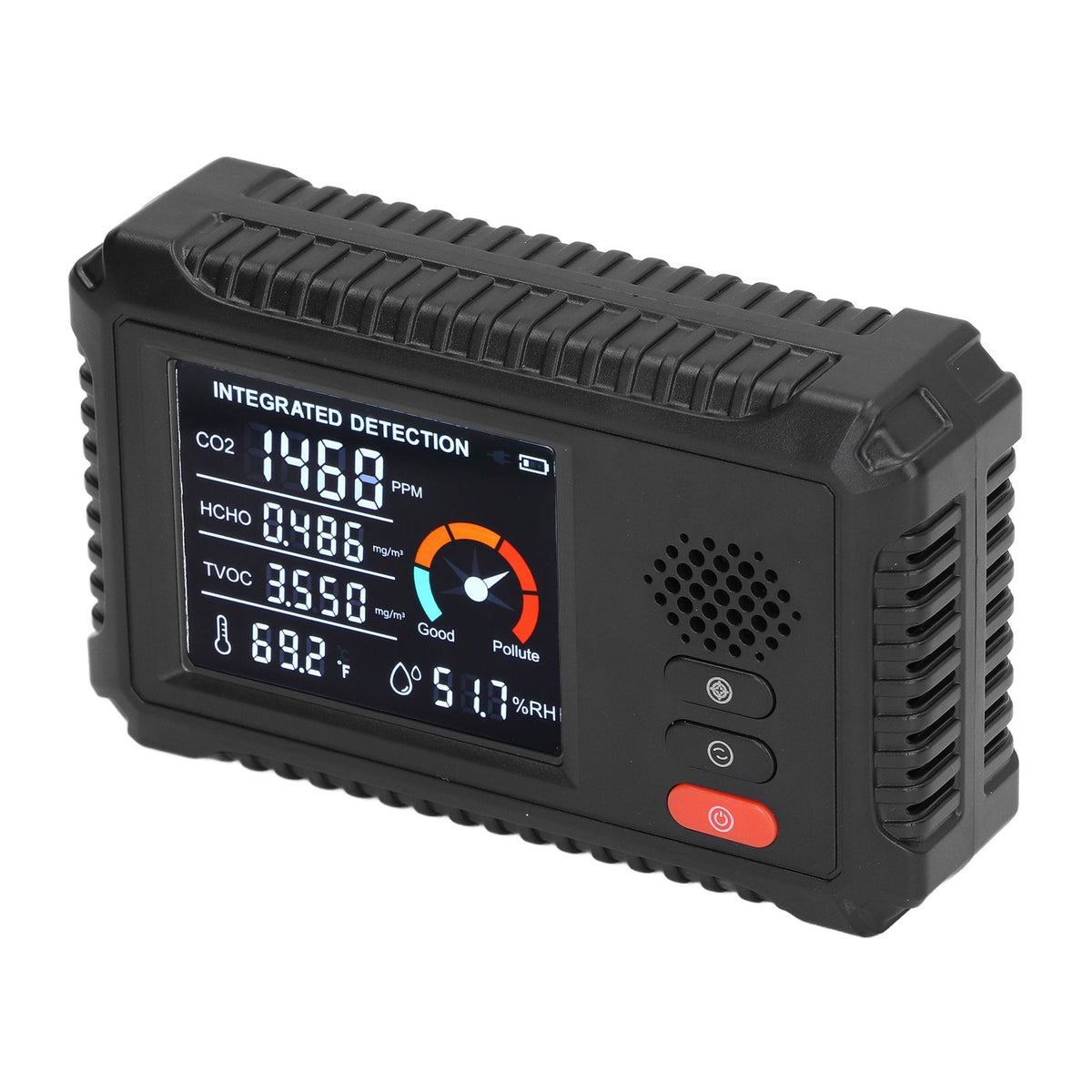 Air Quality Detector 5 in 1 Real Time Environmental Assessment Monitor for HCHO TVOC CO2 Temperature Humidity Detection