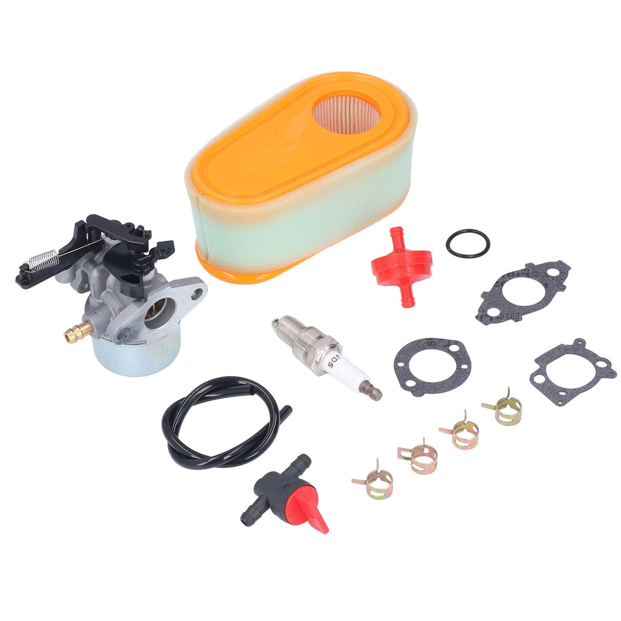 Carburetor Replacement Kit with Fuel Filter Spark Plug for 875 Exi 190 CC Lawn Mower