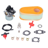 Carburetor Replacement Kit with Fuel Filter Spark Plug for 875 Exi 190 CC Lawn Mower - 45-Degree Angle