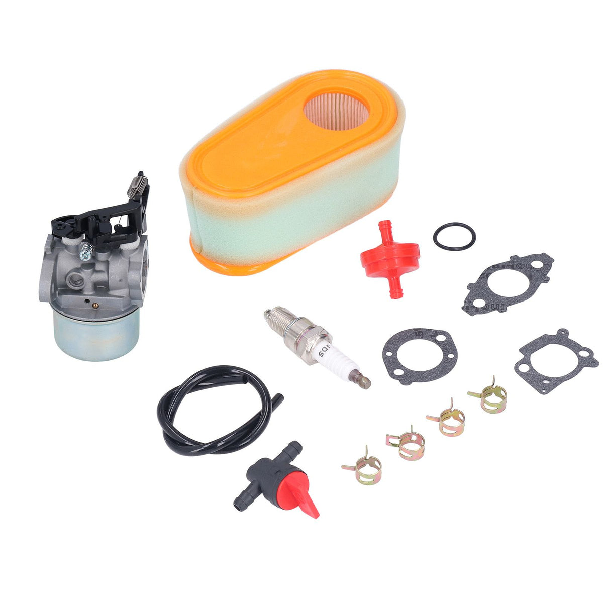 Carburetor Replacement Kit with Fuel Filter Spark Plug for 875 Exi 190 CC Lawn Mower
