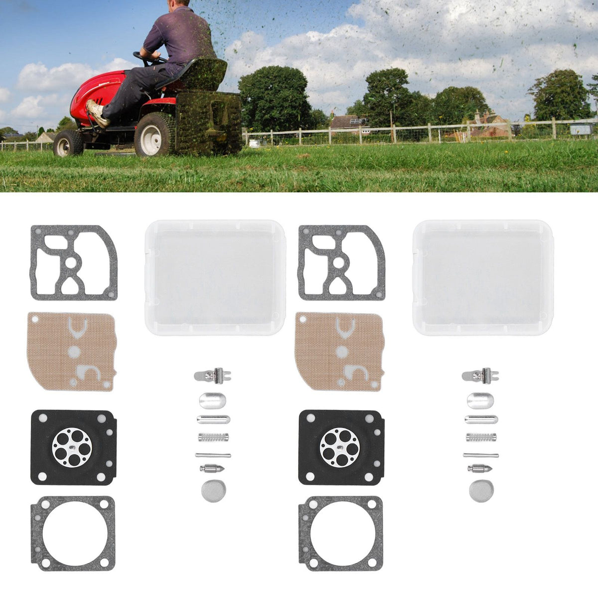 2Set RB‑40 Carburetor Carb Rebuild Repair Kit Garden Chainsaw Repair Kit for STIHL FS350 FS400 FS450