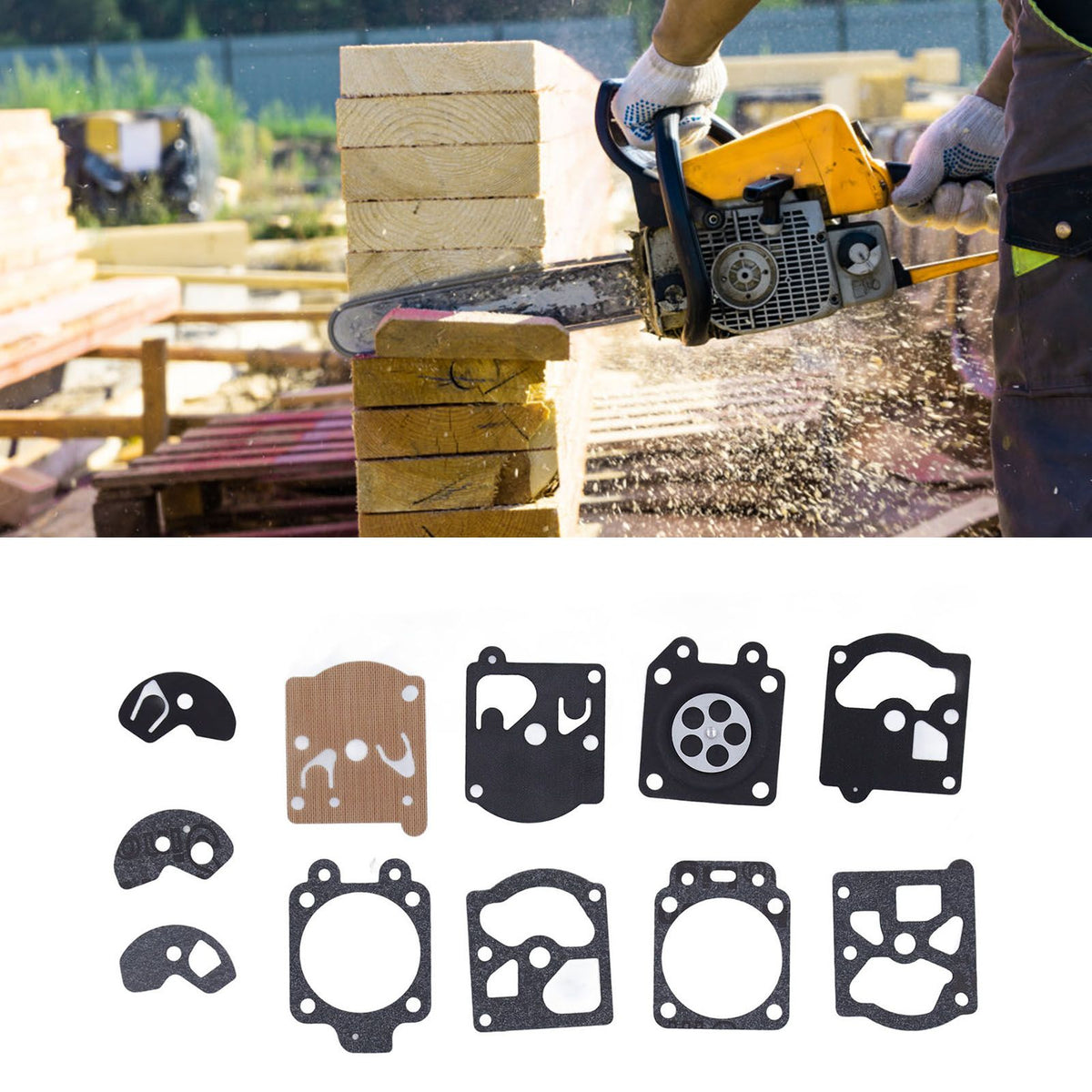 Carburetor Carb Rebuild Repair Kit Garden Electric Saw Repair Kit Replacement for WT K10‑wat
