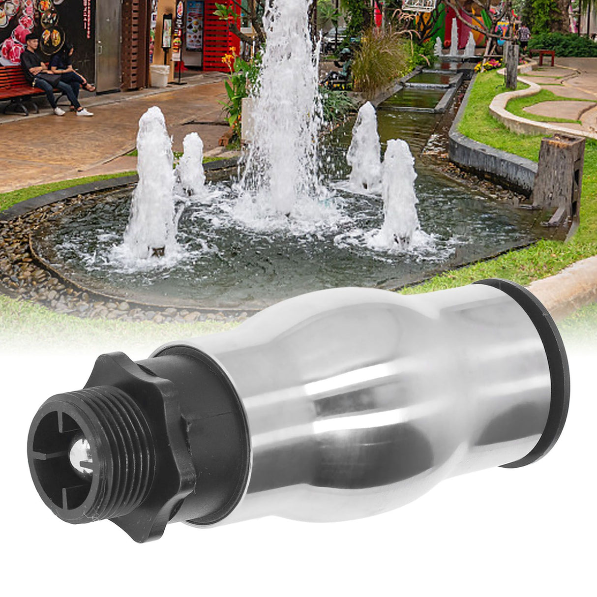 G1 Male Thread Frothy Foam Jet Fountain Nozzle 304 Stainless Steel Water Spray Head for Garden Pond Lake