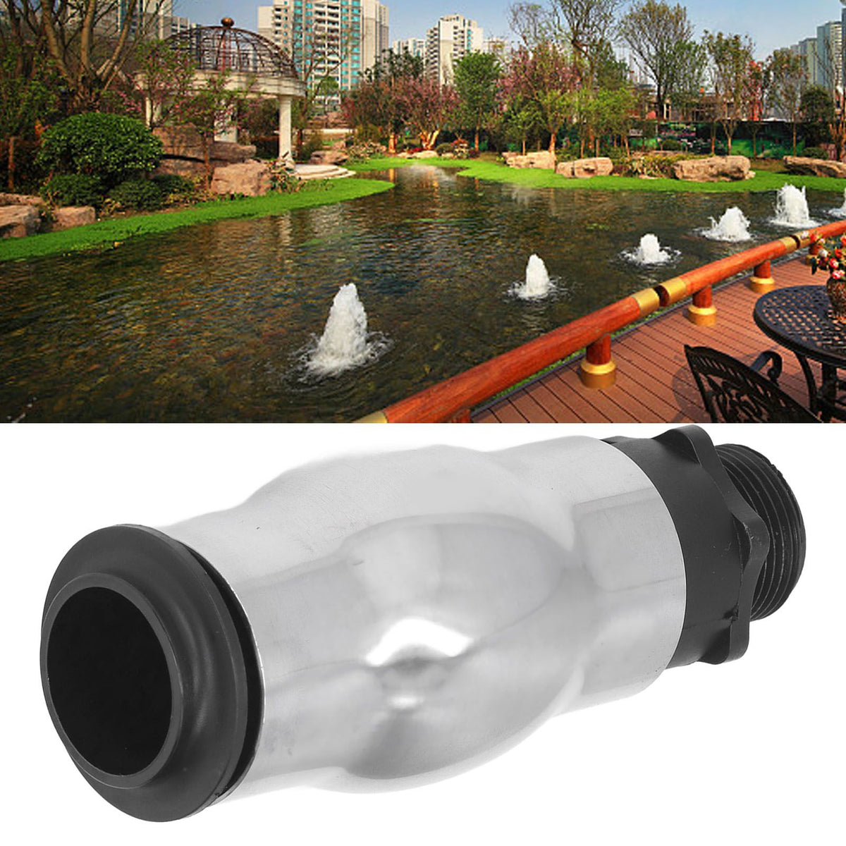 G1 Male Thread Frothy Foam Jet Fountain Nozzle 304 Stainless Steel Water Spray Head for Garden Pond Lake