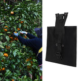 Outdoor Foraging Bag Oxford Cloth Fruit Picking Bag Waist Hanging Tool Pouch Garden Vegetable Storage Pouch Black