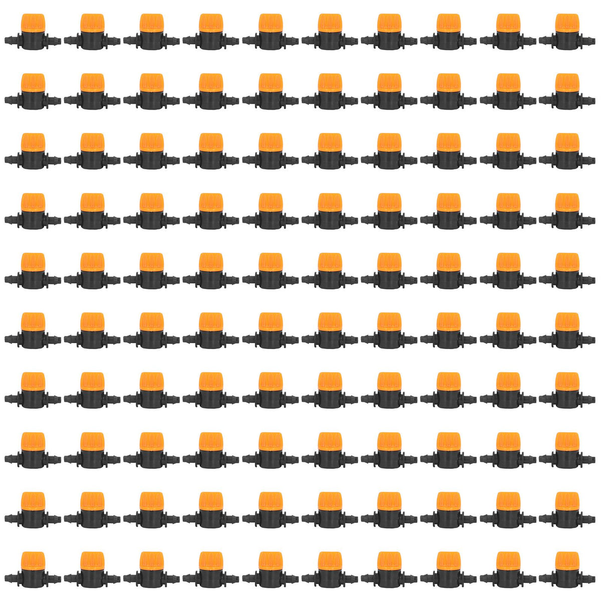 100Pcs 4/7 Barb Valve Irrigation Mini Pipe Water Valve Through Type Valve Misting Tube Valve for Garden Seeding Cultivation Irrigation