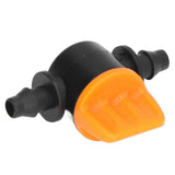 100Pcs 4/7 Barb Valve Irrigation Mini Pipe Water Valve Through Type Valve Misting Tube Valve for Garden Seeding Cultivation Irrigation