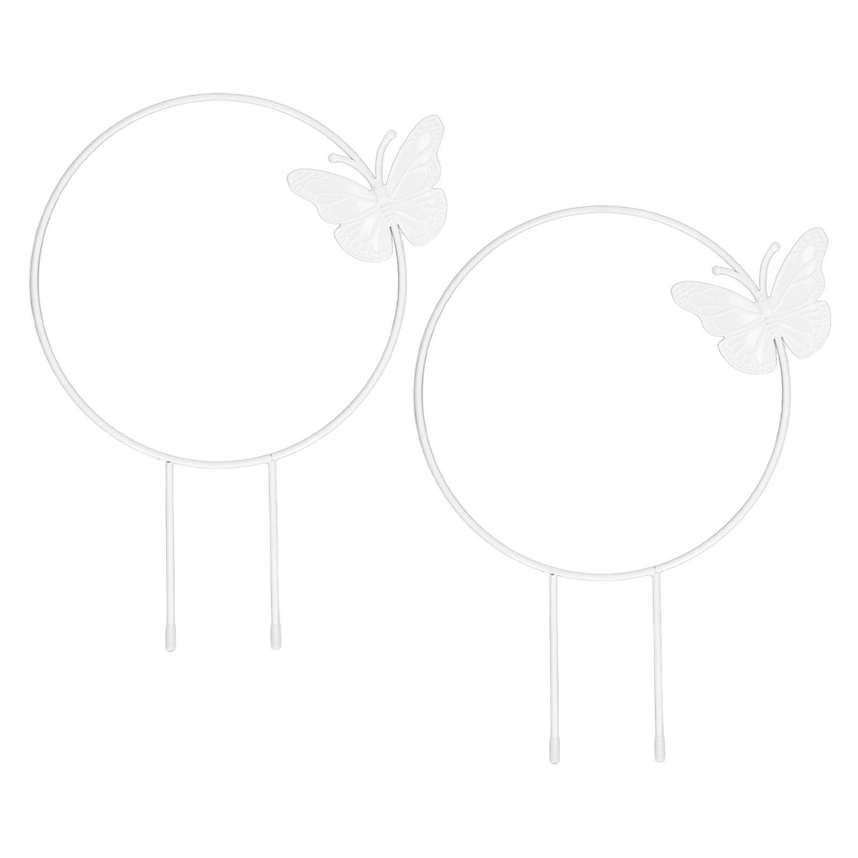 2Pcs Butterfly Garden Climbing Trellis Beautiful Iron Plant Trellis for Decorative Potted Climbing Vines Flowers Round
