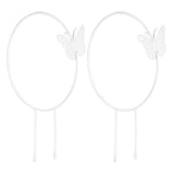 2Pcs Butterfly Garden Climbing Trellis Beautiful Iron Plant Trellis for Decorative Potted Climbing Vines Flowers Round - Top-Down View