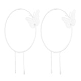 2Pcs Butterfly Garden Climbing Trellis Beautiful Iron Plant Trellis for Decorative Potted Climbing Vines Flowers Round