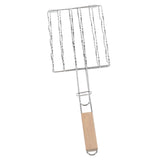 Corn Grilling Basket Stainless Steel Beech Wood Handle Even Heat Distribution 4 Corns Capacity Grilling Holder for Camping