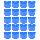 20Pcs Bird Food Bowl Plastic Parrot Water Feeding Cup Birdcage Feeder Trough Set Kit Blue 11x6cm / 4.33x2.36in