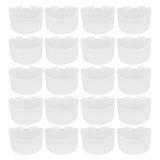 20Pcs Bird Food Bowl Plastic Parrot Water Feeding Cup Birdcage Feeder Trough Set Kit White 11x6cm / 4.33x2.36in