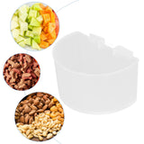 20Pcs Bird Food Bowl Plastic Parrot Water Feeding Cup Birdcage Feeder Trough Set Kit White 11x6cm / 4.33x2.36in