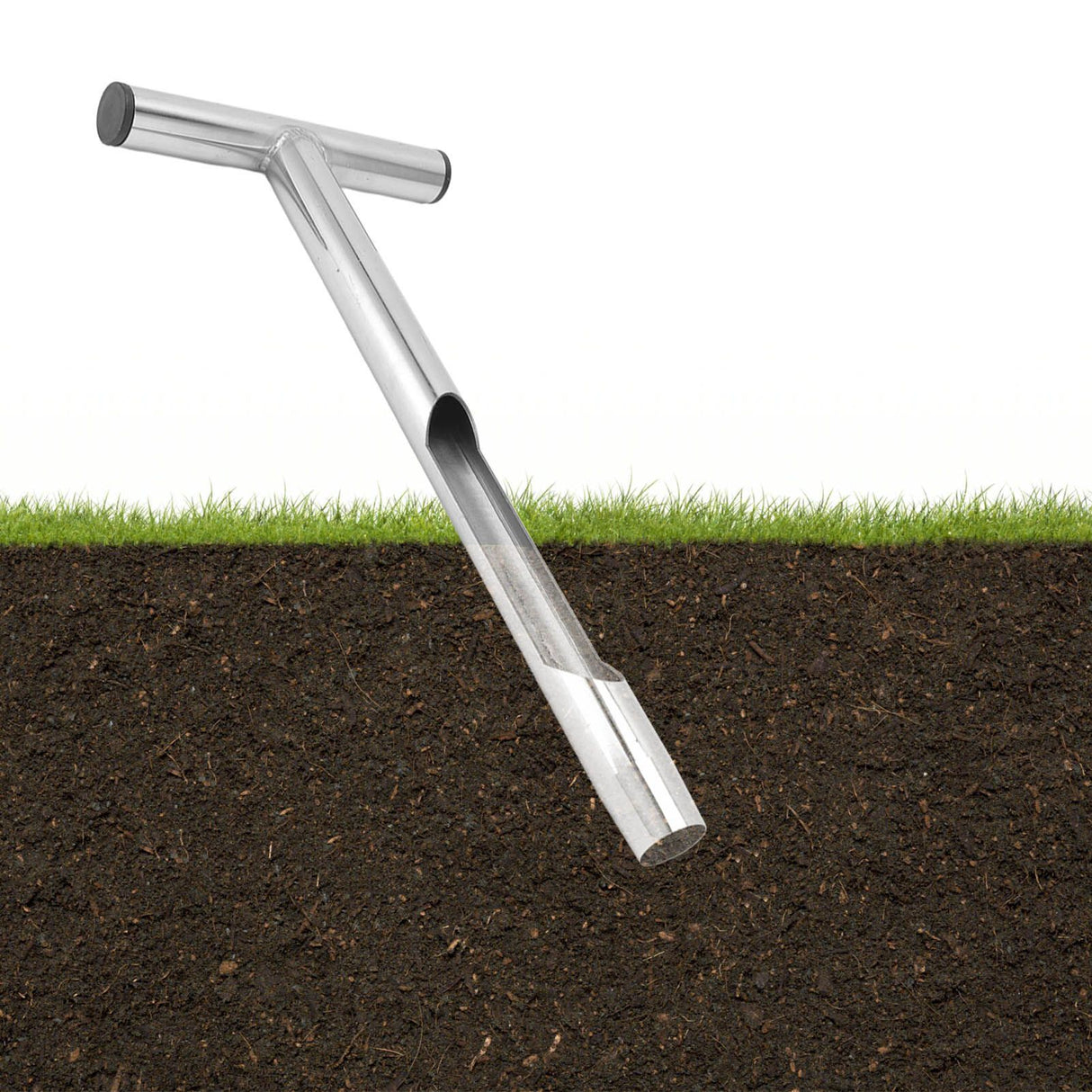 T Style Handle Soil Test Kits Stainless Steel Material Soil Sampler Kit with 2 Reusable Sampler Bags for Agriculture Forestry