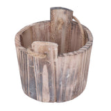 Barrel Planter Round Vintage Rustic Style Wall Hanging Wooden Garden Flower Pot for Garden Patio Office Home