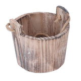 Barrel Planter Round Vintage Rustic Style Wall Hanging Wooden Garden Flower Pot for Garden Patio Office Home