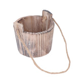 Barrel Planter Round Vintage Rustic Style Wall Hanging Wooden Garden Flower Pot for Garden Patio Office Home
