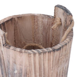 Barrel Planter Round Vintage Rustic Style Wall Hanging Wooden Garden Flower Pot for Garden Patio Office Home - Extra Image