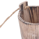 Barrel Planter Round Vintage Rustic Style Wall Hanging Wooden Garden Flower Pot for Garden Patio Office Home