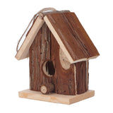 Wooden Bird House Hanging Retro Style Fir Wood Birdhouse for Outdoor Garden Porch Home Office Decoration - Front View