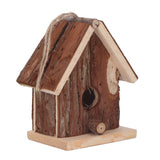 Wooden Bird House Hanging Retro Style Fir Wood Birdhouse for Outdoor Garden Porch Home Office Decoration - Side View