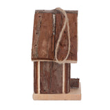Wooden Bird House Hanging Retro Style Fir Wood Birdhouse for Outdoor Garden Porch Home Office Decoration - Close-Up Angle