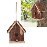 Wooden Bird House Hanging Retro Style Fir Wood Birdhouse for Outdoor Garden Porch Home Office Decoration