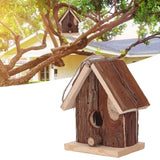 Wooden Bird House Hanging Retro Style Fir Wood Birdhouse for Outdoor Garden Porch Home Office Decoration - Extra Image