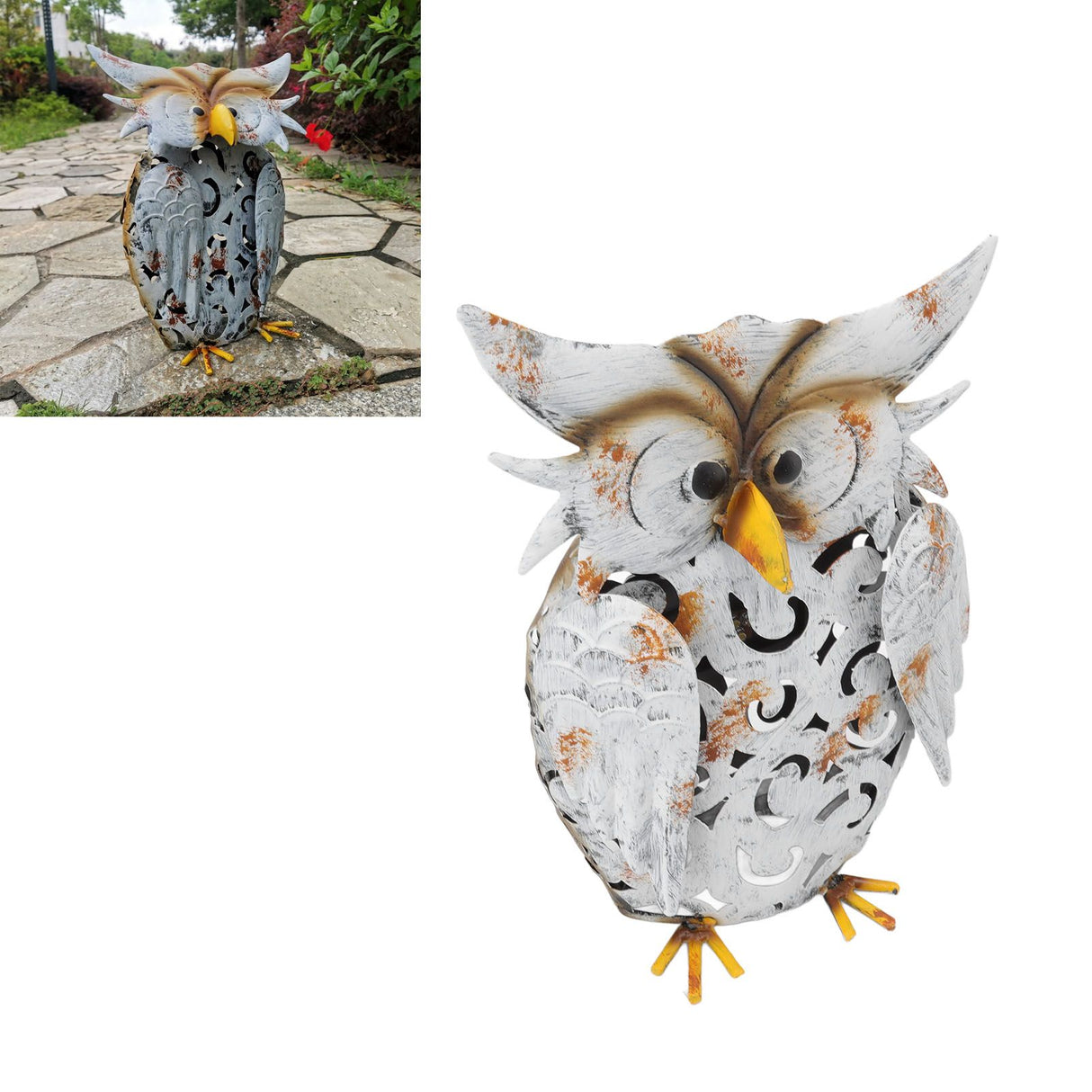 Solar Light Owl Shape Vivid Lifelike IP55 Waterproof Iron Solar Decorative Light for Garden Lawns Patios