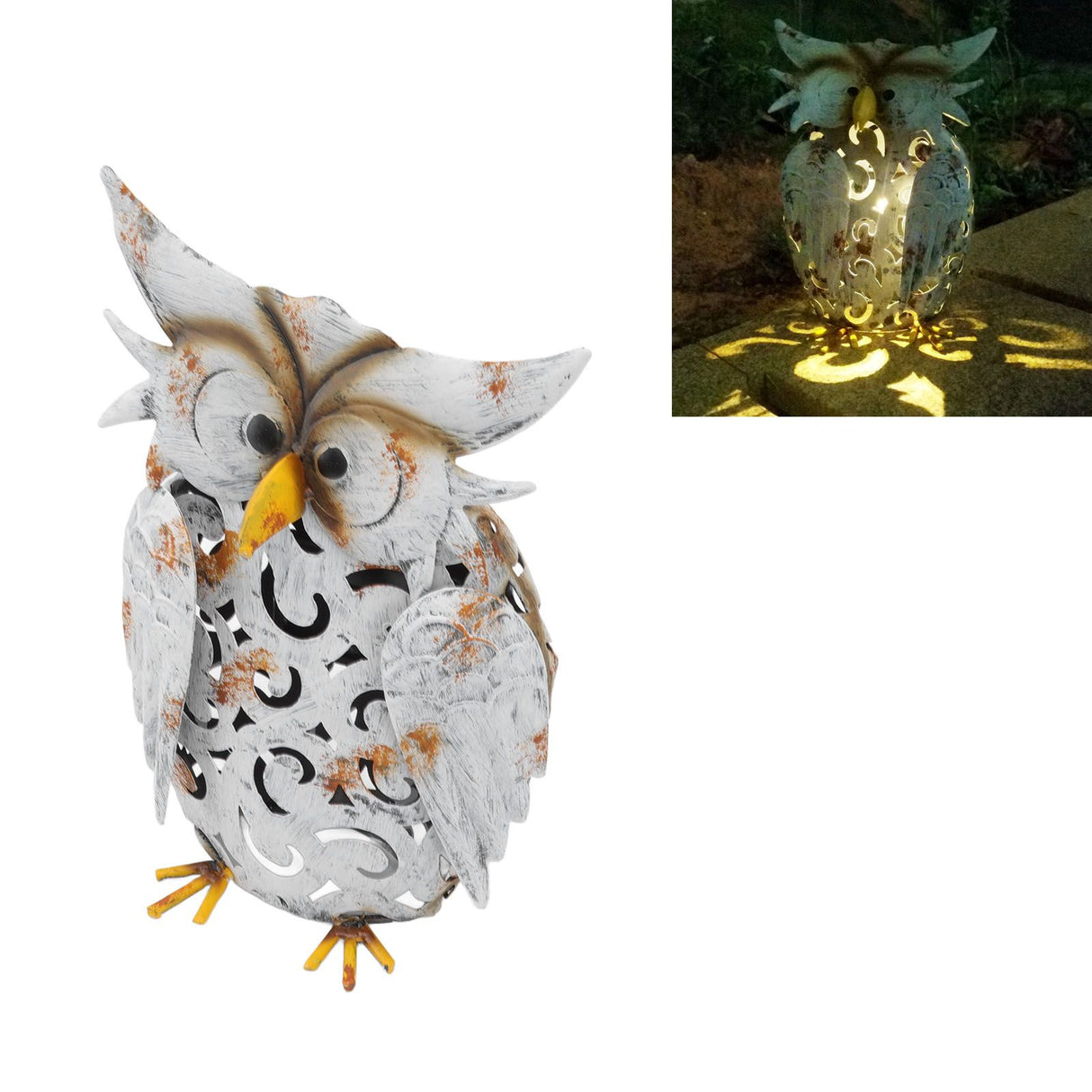 Solar Light Owl Shape Vivid Lifelike IP55 Waterproof Iron Solar Decorative Light for Garden Lawns Patios