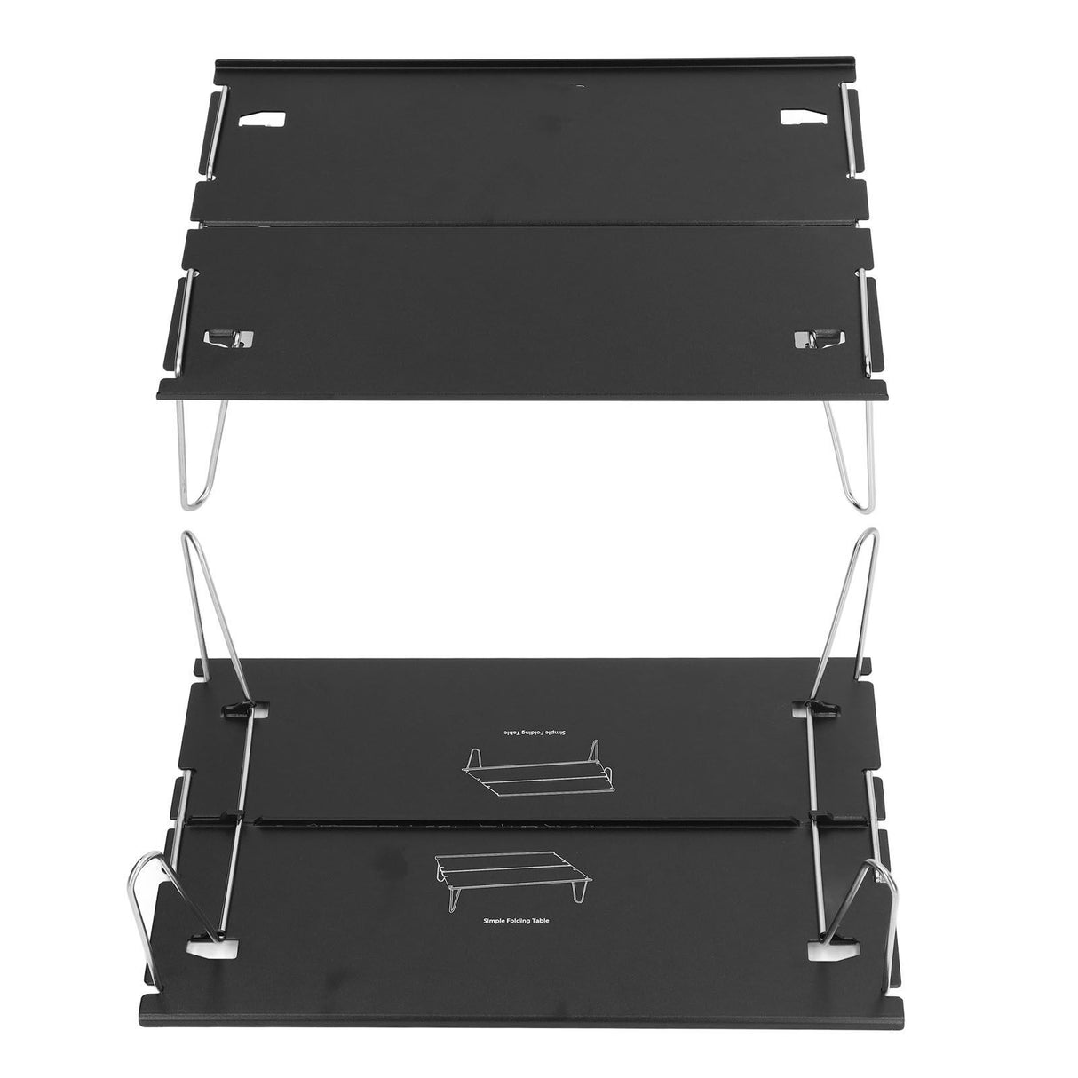 Folding Camping Table Outdoor Portable Aluminum Alloy Ultra Light Mini Folding Table Multifunction Camping Table Black