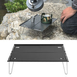 Folding Camping Table Outdoor Portable Aluminum Alloy Ultra Light Mini Folding Table Multifunction Camping Table Black
