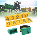 Cow Collar Wear Resistant Plastic Animal Collar with Pedometer 10 Number Plate Cow Identifying Collar for Animal Husbandry