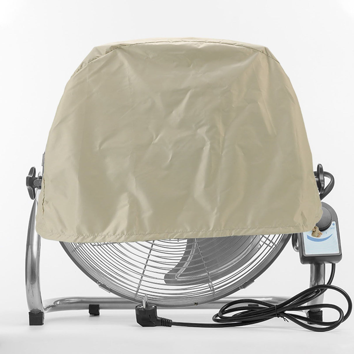 Industrial Fan Cover UV Protection Waterproof Dustproof Foldable Electric Fan Cover for Outdoor Indoor Bedroom Beige