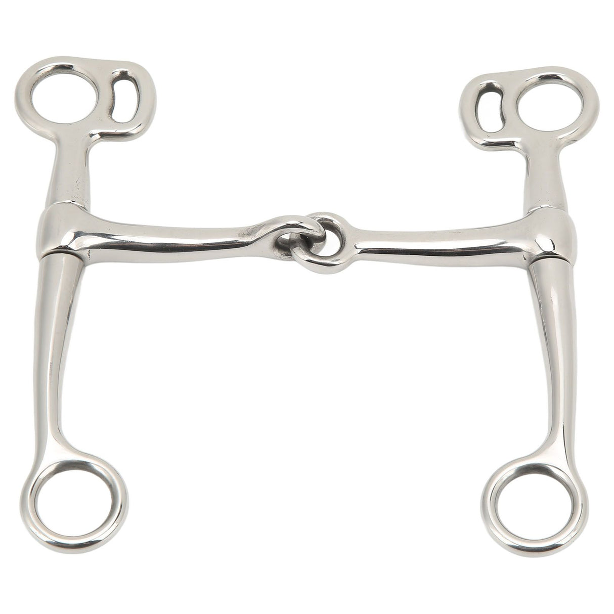 Horse Breaking Bit Stainless Steel 125mm Jointed Mouth Bit Equipment with Turn Cheek for Training