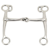 Horse Breaking Bit Stainless Steel 125mm Jointed Mouth Bit Equipment with Turn Cheek for Training - Front View